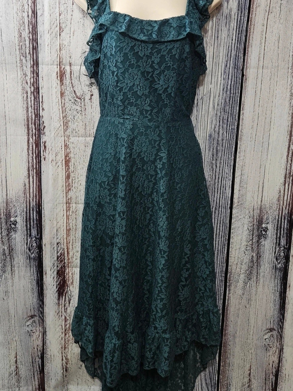 Joyfolie "Bette" Lace Ruffle Midi Dress